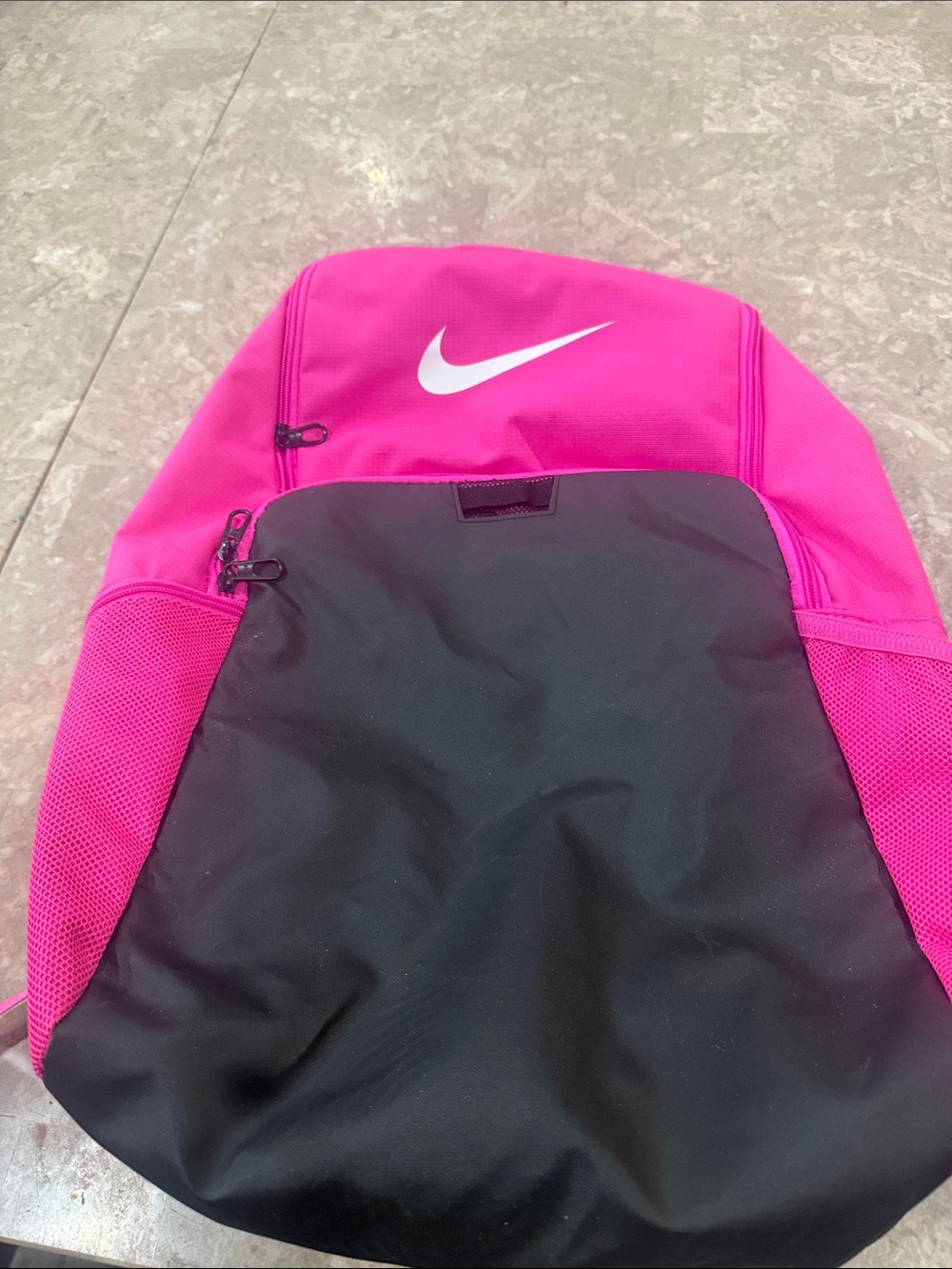 Nike Hot Pink and Black Daypack with White Swoosh